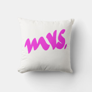 Pink White Colourful Mrs. Gifts Colourful Decor Cushion