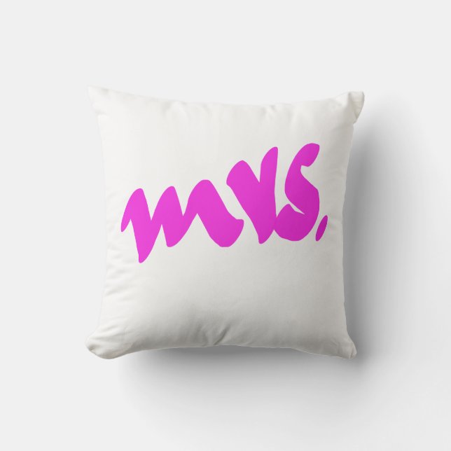 Pink White Colourful Mrs. Gifts Colourful Decor Cushion (Front)