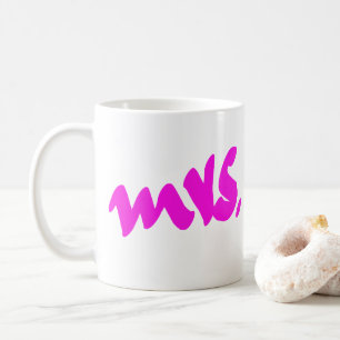 Pink White Colourful Mrs. Gifts For Her Coffee Mug