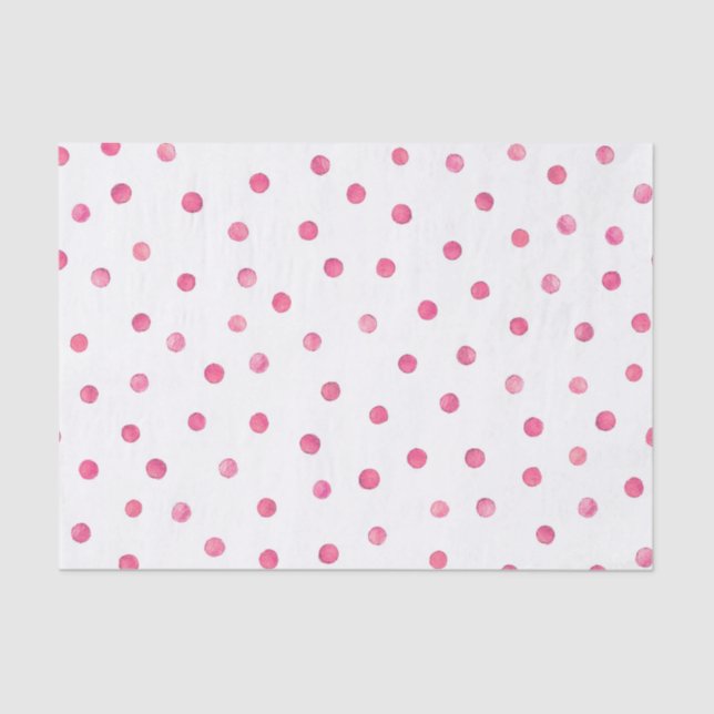 Pink White Confetti Dots Pattern Tissue Paper (Front)