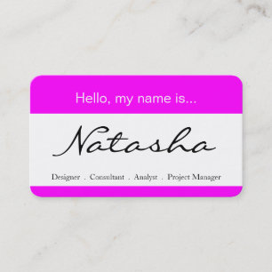 Pink & White Corporate Name Tag - Business Card