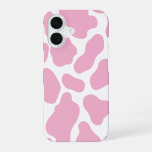 Pink & White Cow Print iPhone 16 Case