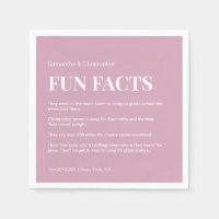 Pink white Custom fun fact typography Wedding
