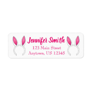 Pink White Cute Easter Bunny Rabbit Ears Animal