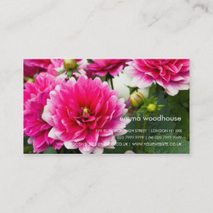 Pink & White Dahlia Business Card