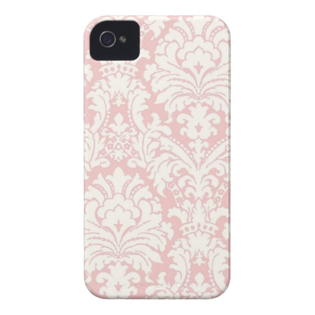 Pink&White Damask iPhone Case (Back)