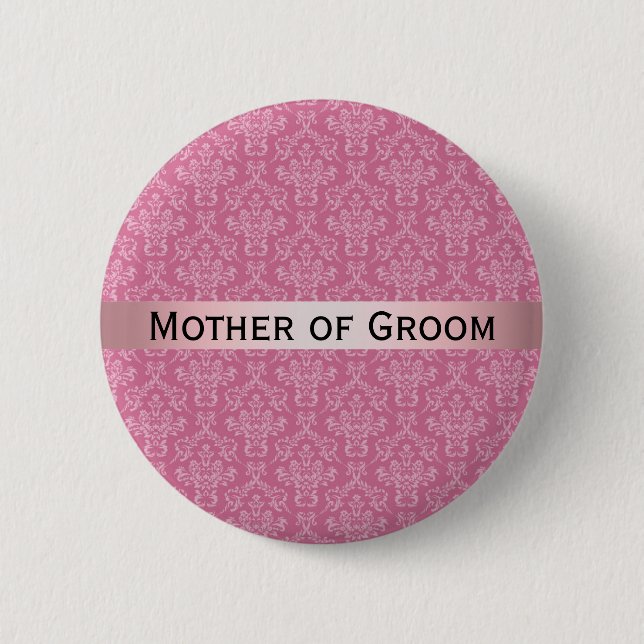 Pink & White Damask with Badge Mother of Groom (Front)