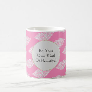 Pink White Diamond Lips Coffee Mug