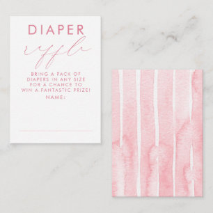 Pink White Diaper Raffle Baby Shower Tickets Enclosure Card