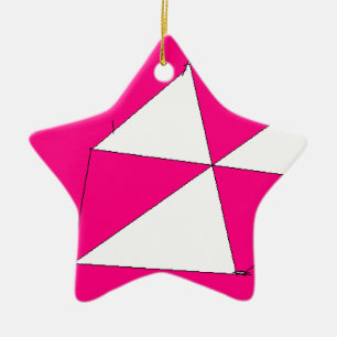 Pink White Digital Painting, Kids Art Ceramic Tree Decoration