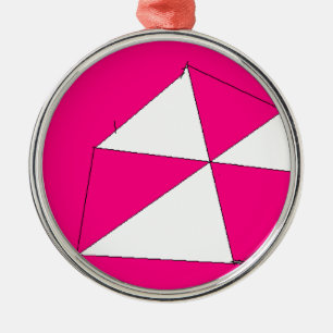 Pink White Digital Painting, Kids Art Metal Tree Decoration