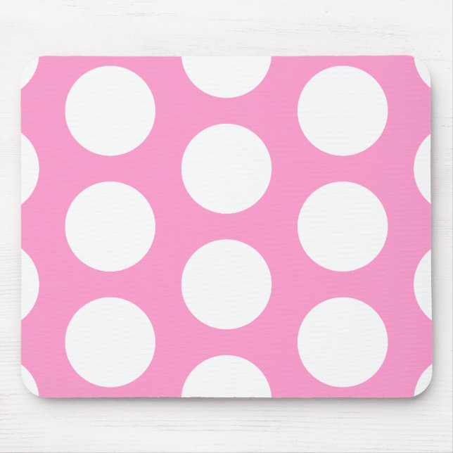 Pink & White Dots Mouse Mat (Front)