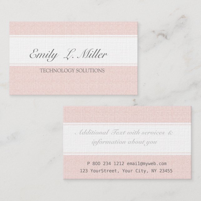 Pink White Dream For Her Plain Elegant Business Card (Front/Back)