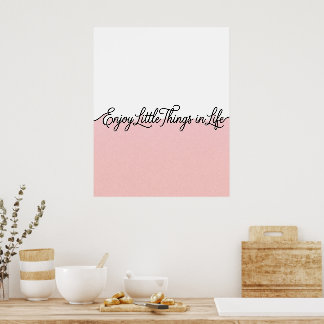 Pink & White Enjoy Life Quote Wall Art