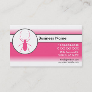 Pink white fade beetle bug business cards