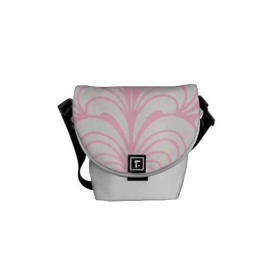Pink & White Feather Abstract Mini Accessory Bag Courier Bag