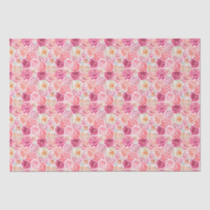 Pink White Floral Birthday for her Bridal Shower Tissue Paper