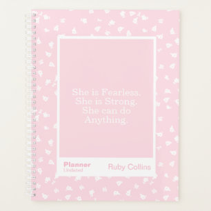 Pink/White Floral Block Quote   Fully Customizable Planner