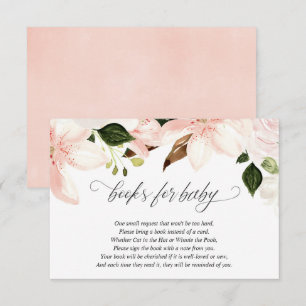 Pink white floral book request enclosure card