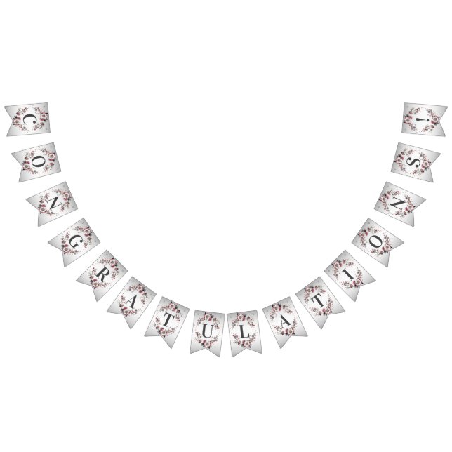 Pink White Floral Bunting Flag (All)