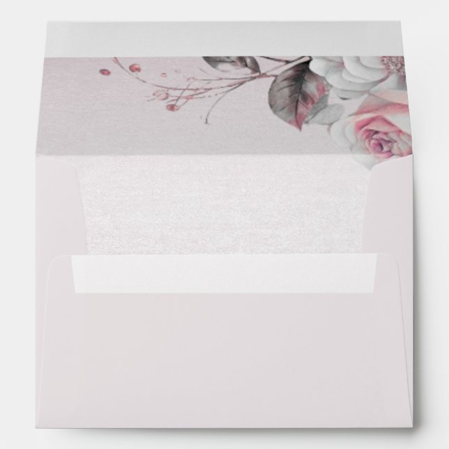 Pink White Floral Envelope (Back (Bottom))