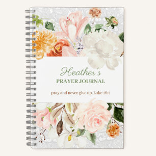 Pink & White Floral Lace Prayer Journal