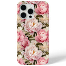 Pink White Floral Peony Flowers Designer Print