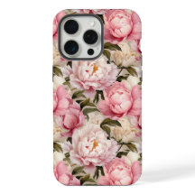 Pink White Floral Peony Flowers Designer Print
