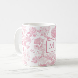 Pink White Floral Roses Chinoiserie Baby Girl Coffee Mug