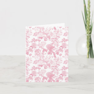 Pink White Floral Roses Chinoiserie Pattern Card
