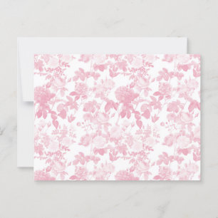 Pink White Floral Roses Chinoiserie Pattern Postcard