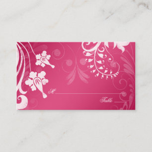 Pink White Floral Wedding Place or Escort Cards