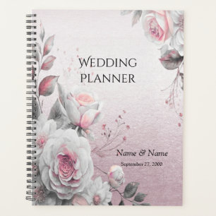 Pink White Floral Wedding Planner