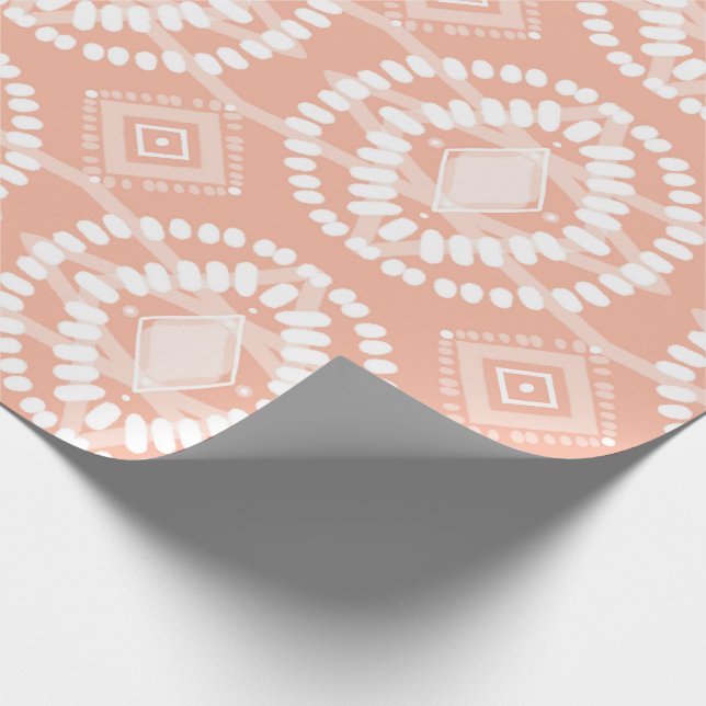 Pink & White Flow Geometric Pattern Wrapping Paper (Corner)