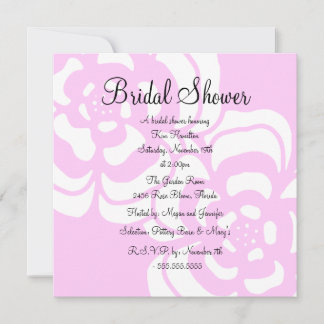 Pink & White Flower Bridal Shower Invitation