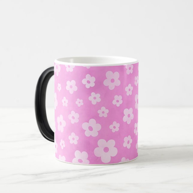 Pink & white flowers coffee & tea mug (Front Left)
