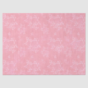 Pink White Flowers Découpage Tissue Paper