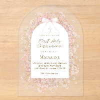 pink white flowers First Communion