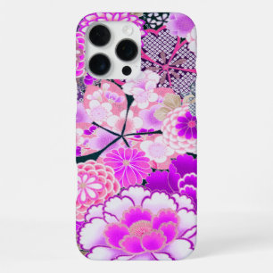 PINK WHITE FLOWERS Peony,Roses Japanese Floral Cas iPhone 16 Pro Max Case