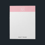 Pink White Framed Initial Monogram Notepad<br><div class="desc">Pink and White Framed Initial Monogram A stylish solid pink background with a white framed area for your monogram, name or other text. You can also change the text font, change the font size and colour, move the text, etc. If you would like this design in other colours, just drop...</div>
