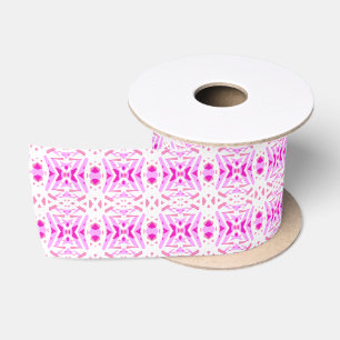 Pink White Geometric Art Deco Valentines Love Gift Satin Ribbon