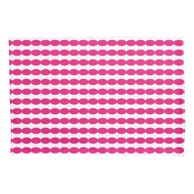Pink White Geometric Pearl Patterns Custom Colours Pillowcase (Front)