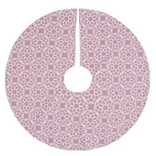 Pink White Geometric Seamless Pattern Brushed Polyester Tree Skirt