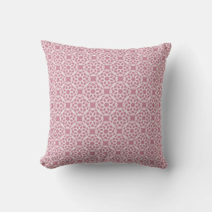 Pink White Geometric Seamless Pattern Cushion