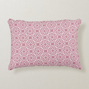 Pink White Geometric Seamless Pattern Decorative Cushion