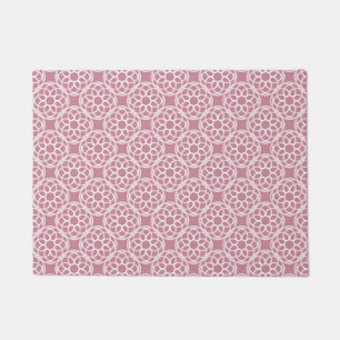 Pink White Geometric Seamless Pattern Doormat