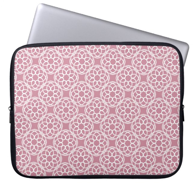 Pink White Geometric Seamless Pattern Laptop Sleeve (Front)