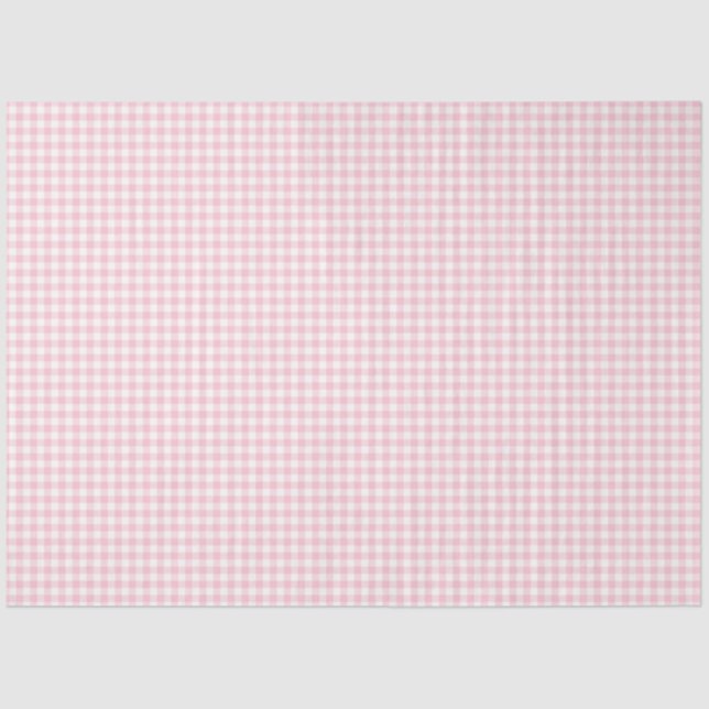 Pink & White Gingham Pattern Tissue Paper (Front)