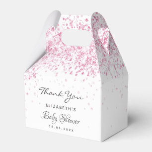 Pink White girl thank you baby shower Favour Box