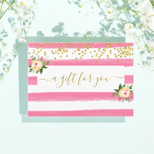 Pink White Glitter Customer Gift Certificate